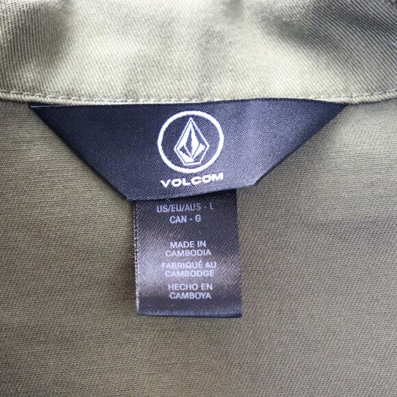 Volcom Olive Green Cropped Jacket Size L - Picture 6 of 6